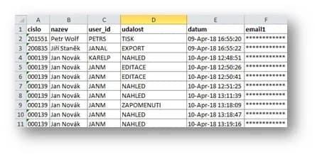 Logování operací v číselníku odběratelů / dodavatelů